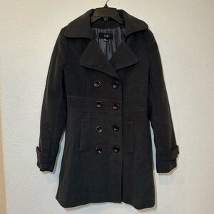 EUC - Forever 21 - Double Breasted Gray Pea Coat Size Medium